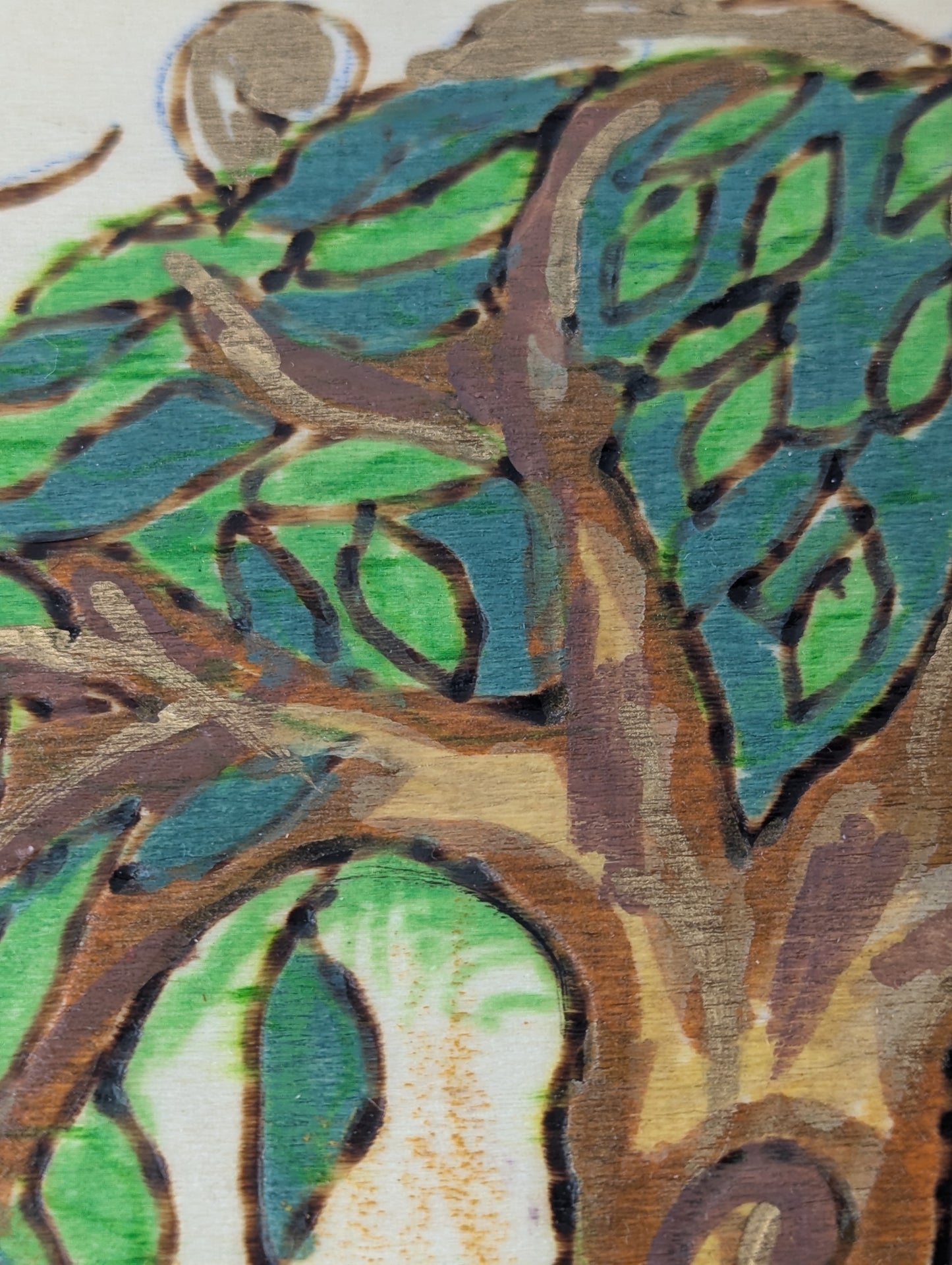 Close up of a wooden box with a tree and 'Forever Yours' inscription