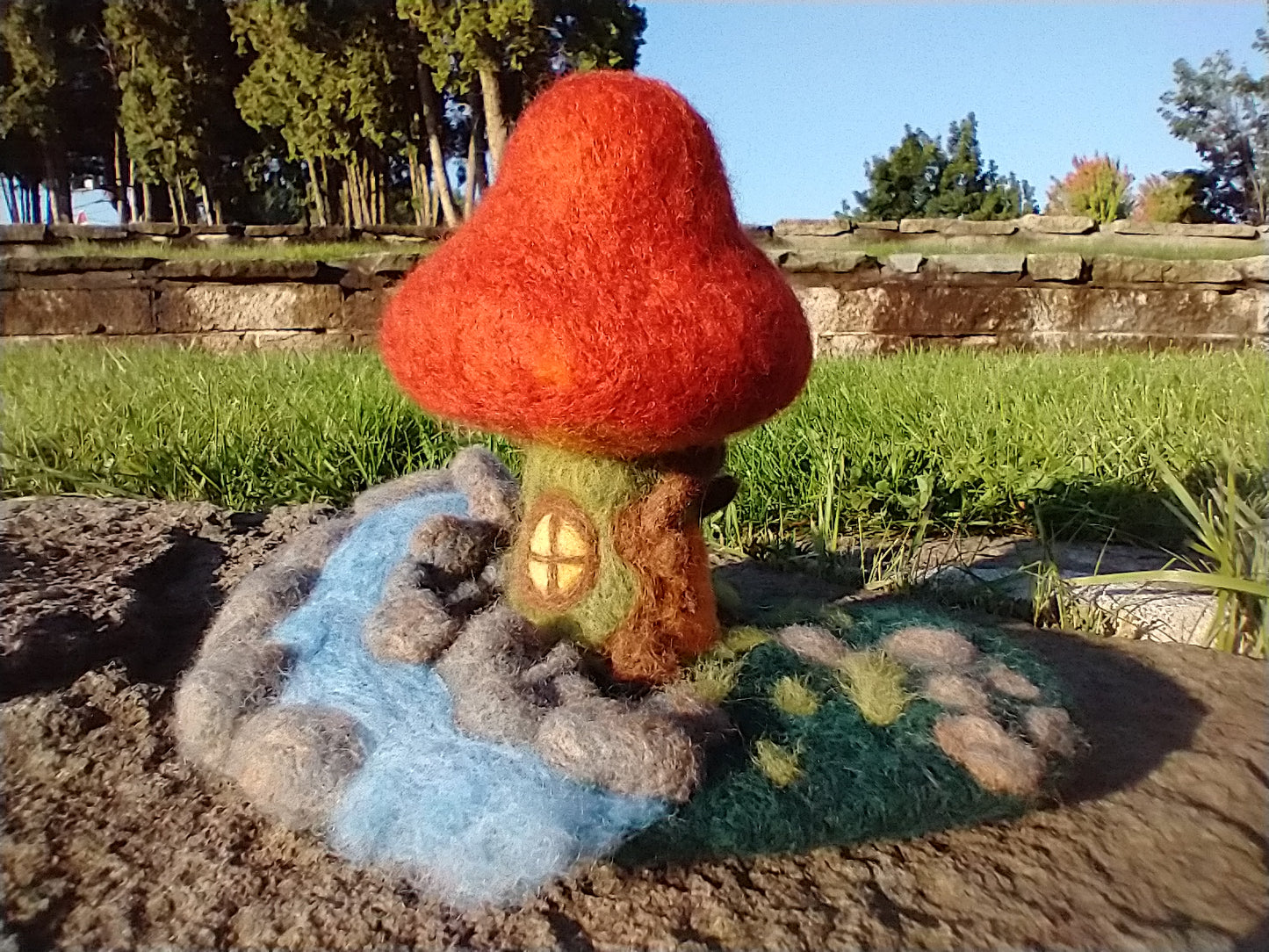 Butte Creek Woodland House Felted Sculpture