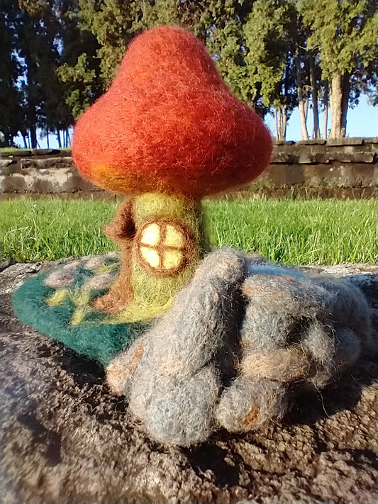 Butte Creek Woodland House Felted Sculpture