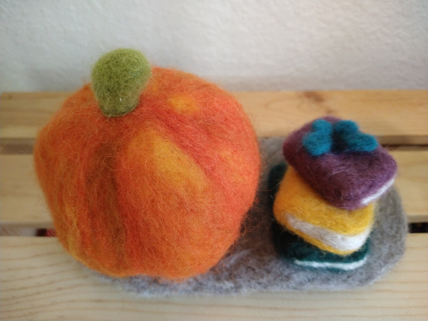 Autumn's Best Felted Pumpkin Sculpture