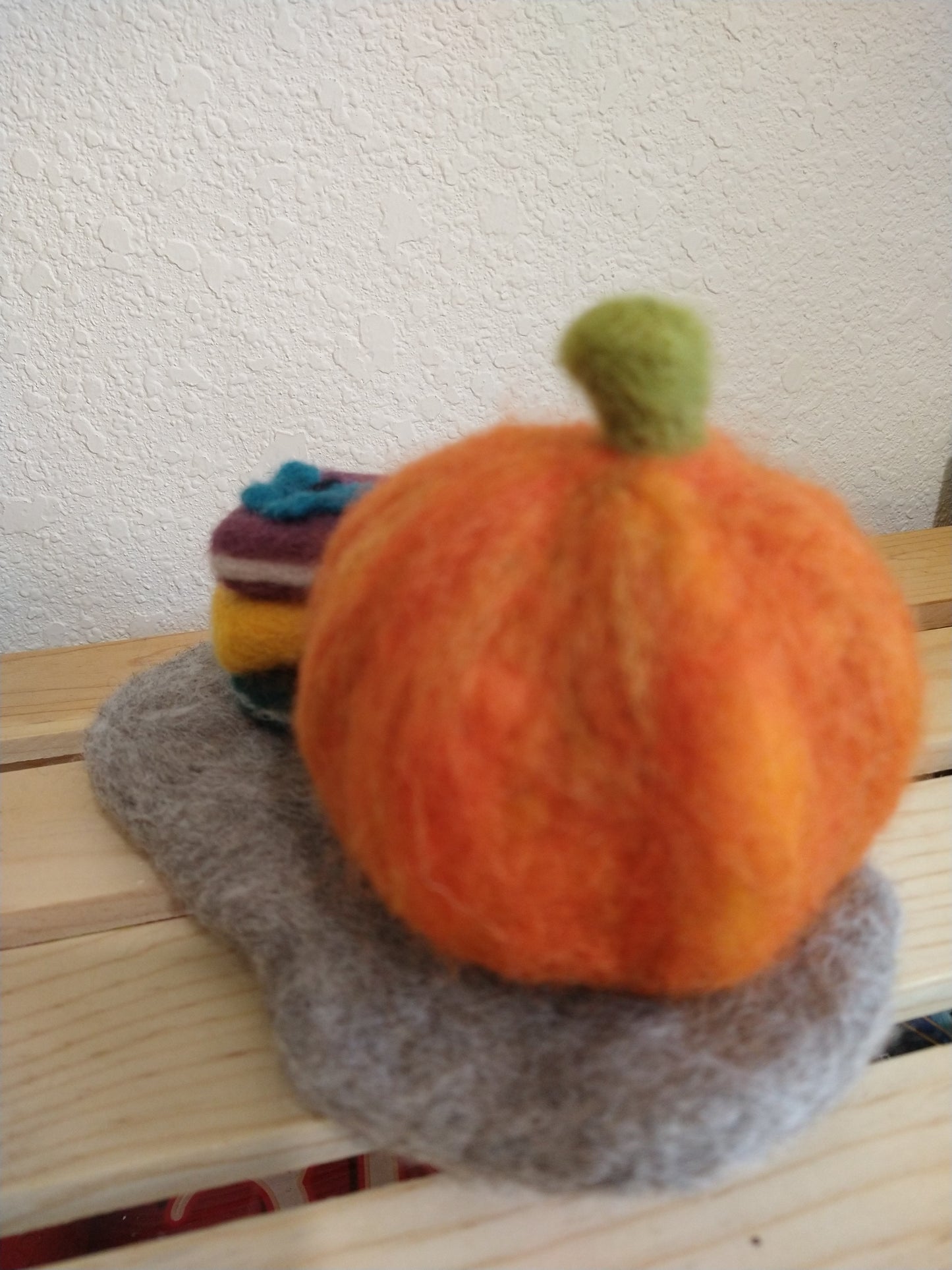Autumn's Best Felted Pumpkin Sculpture