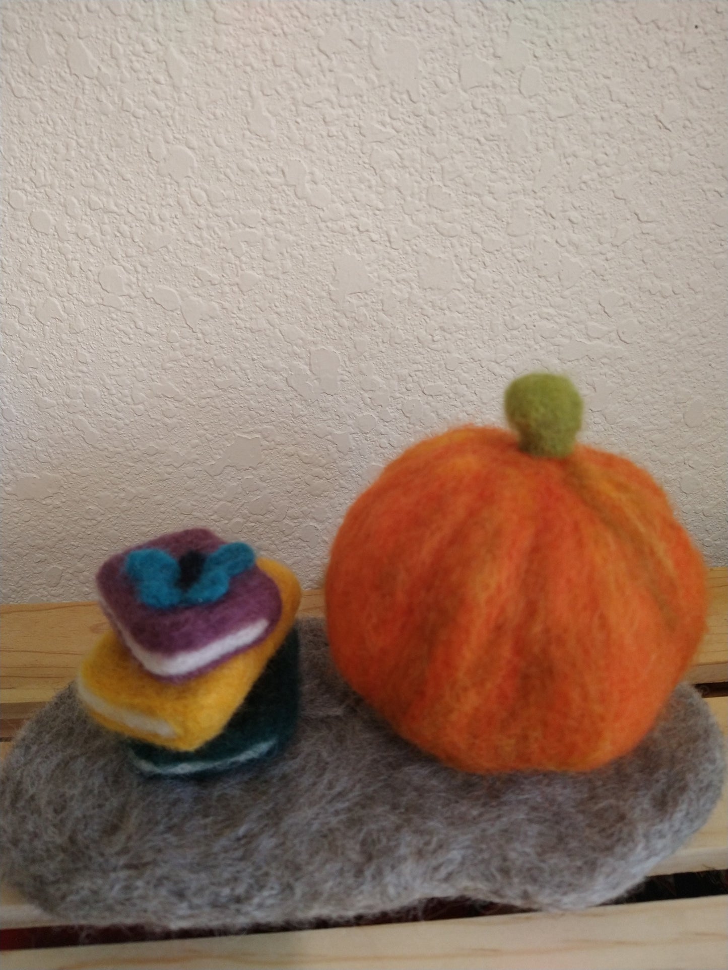 Autumn's Best Felted Pumpkin Sculpture