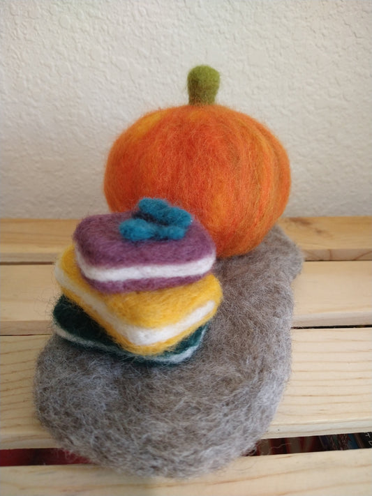 Autumn's Best Felted Pumpkin Sculpture