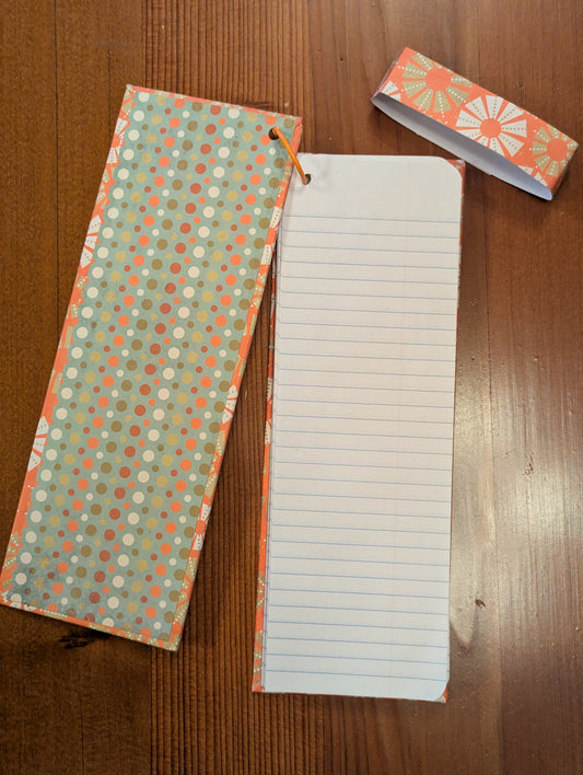 Notepad: Retro Orange Flowers