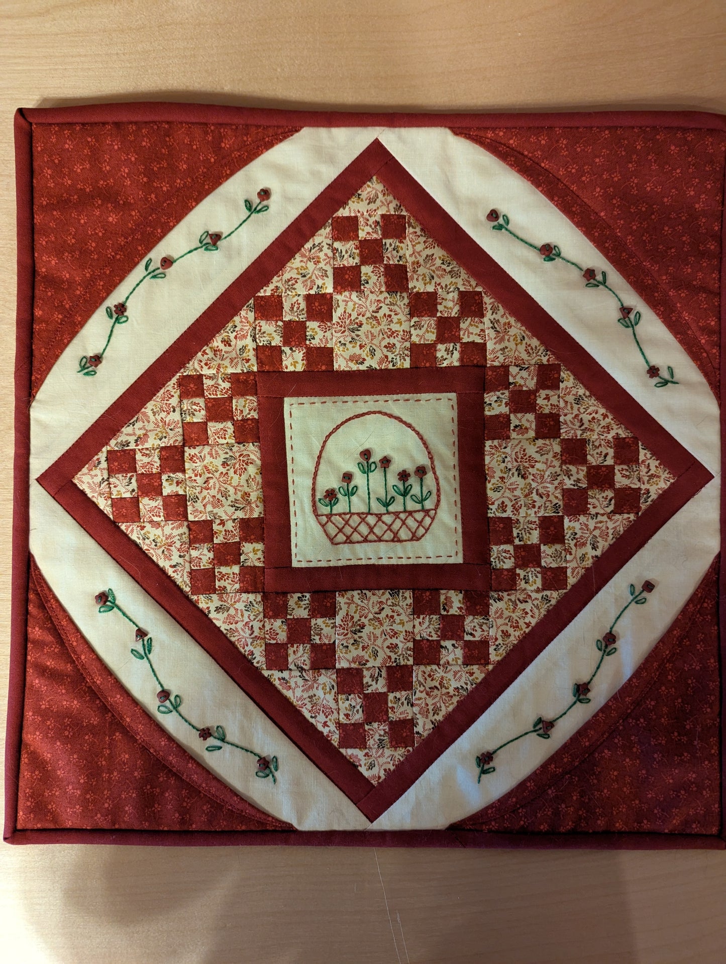 Quilted Wall Hanging: Blooming Basket