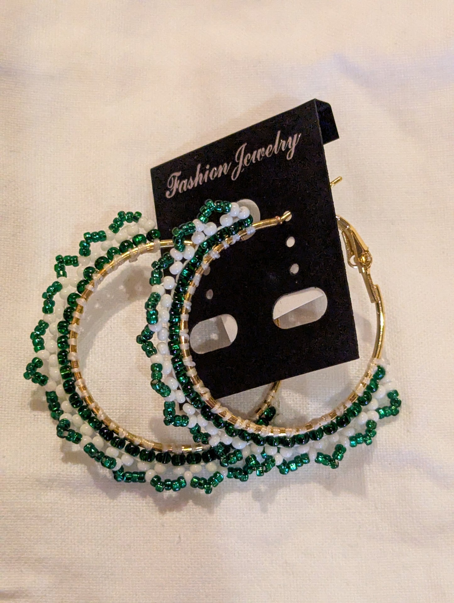 Earrings: Beaded hoops