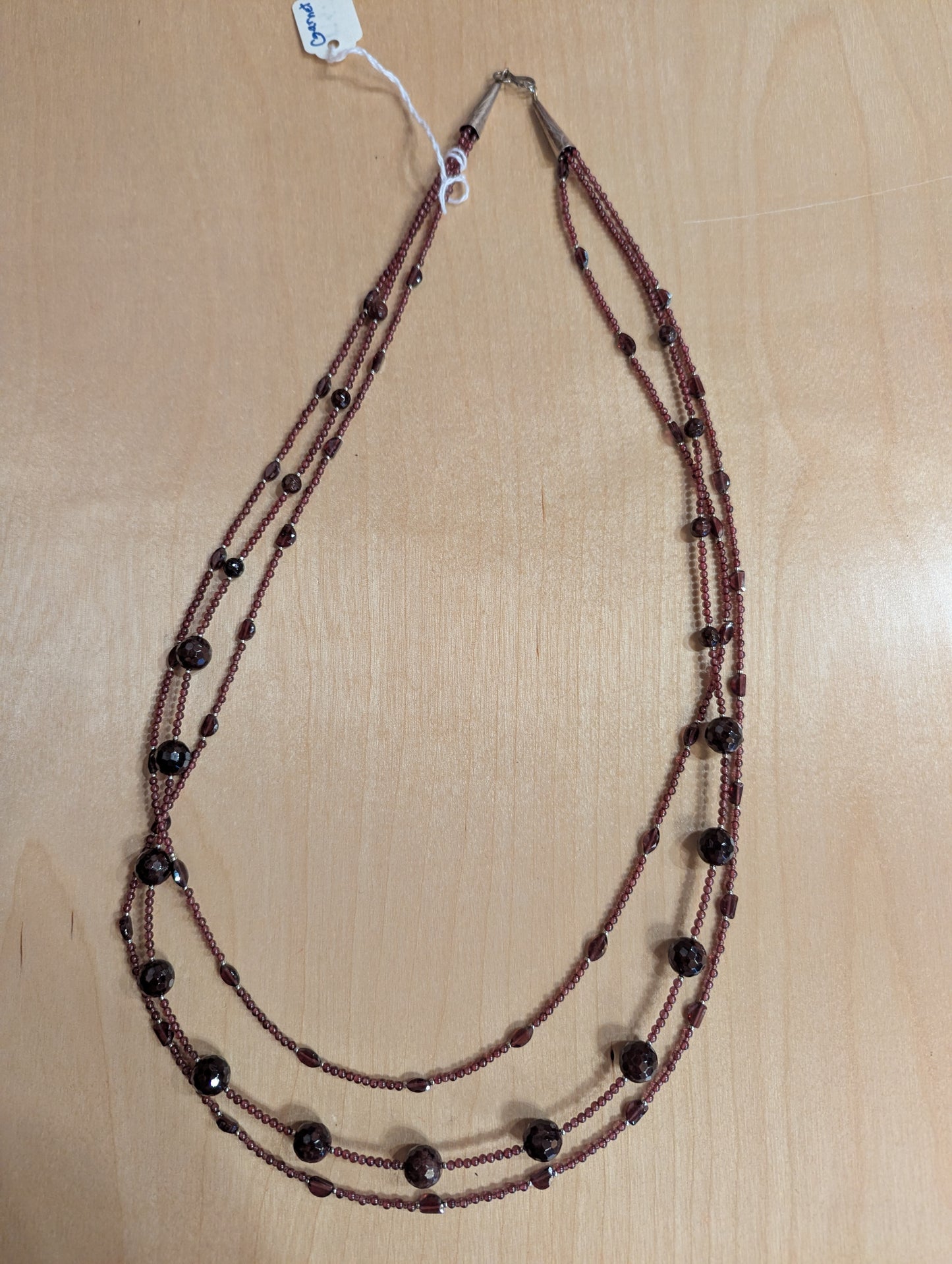 Necklace: 3 strand Garnet