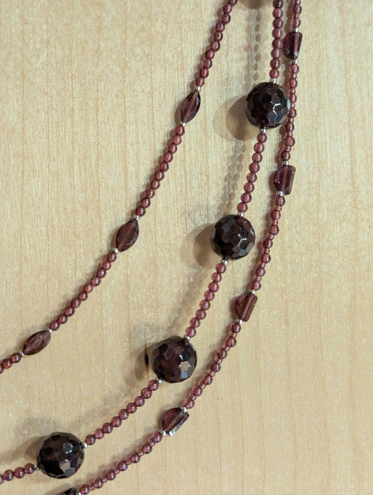Necklace: 3 strand Garnet
