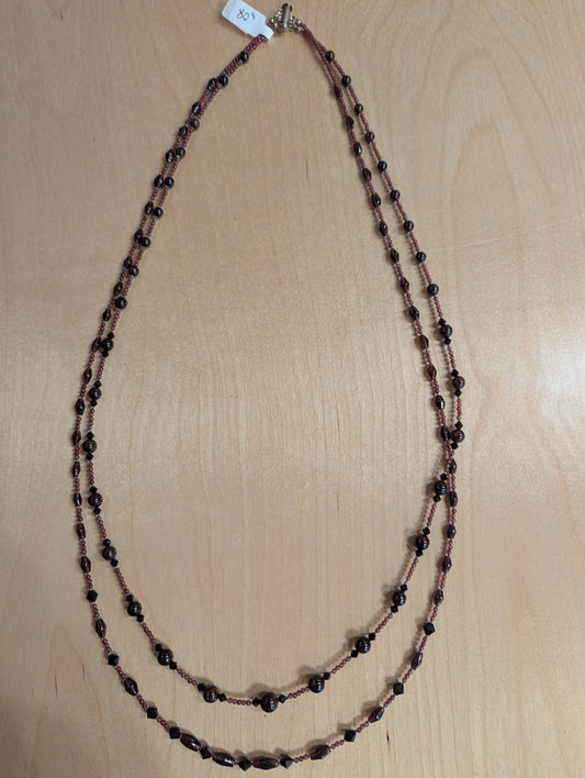 Necklace: 2 strand Garnet