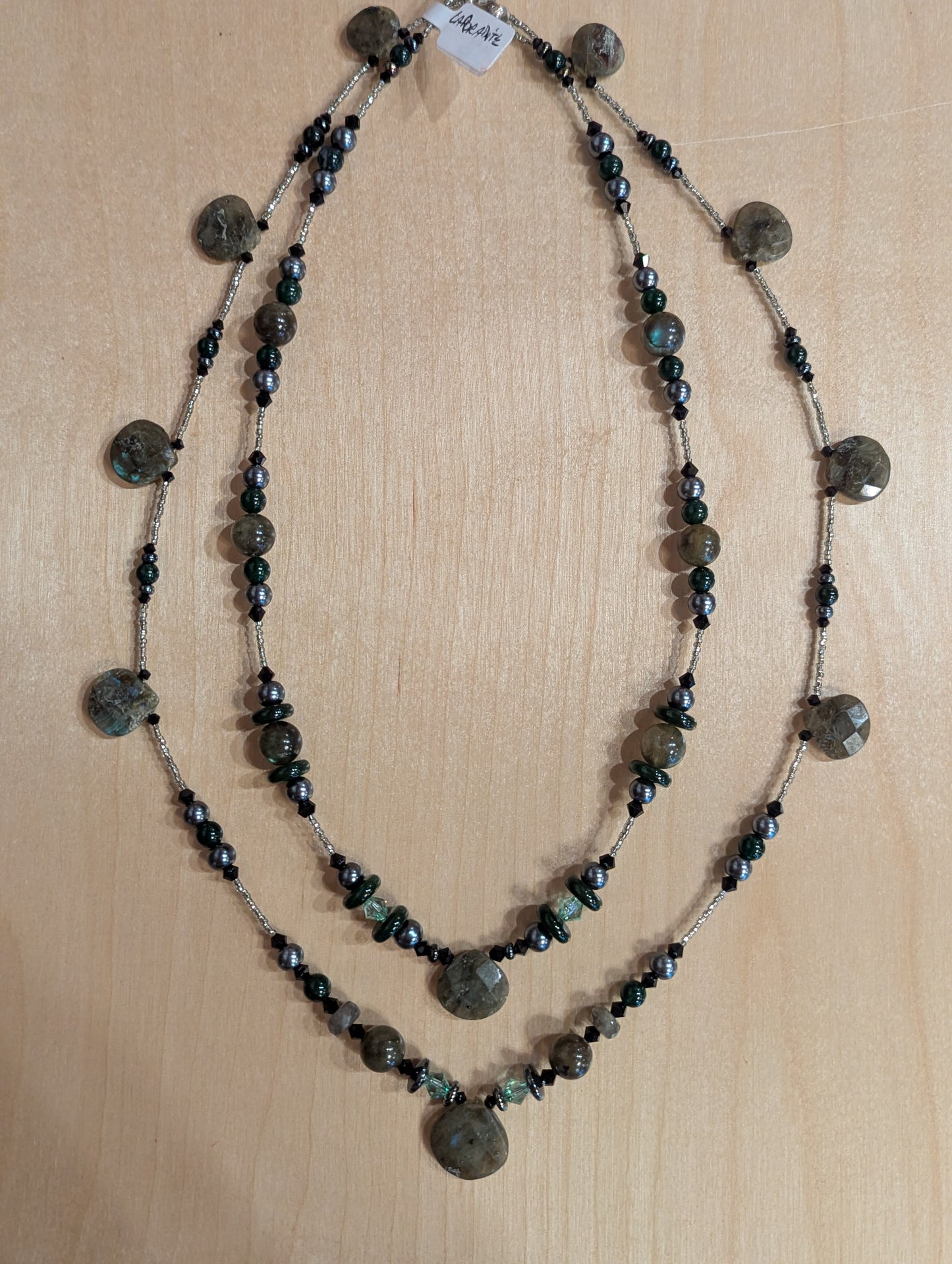 Necklace: two strand labradorite