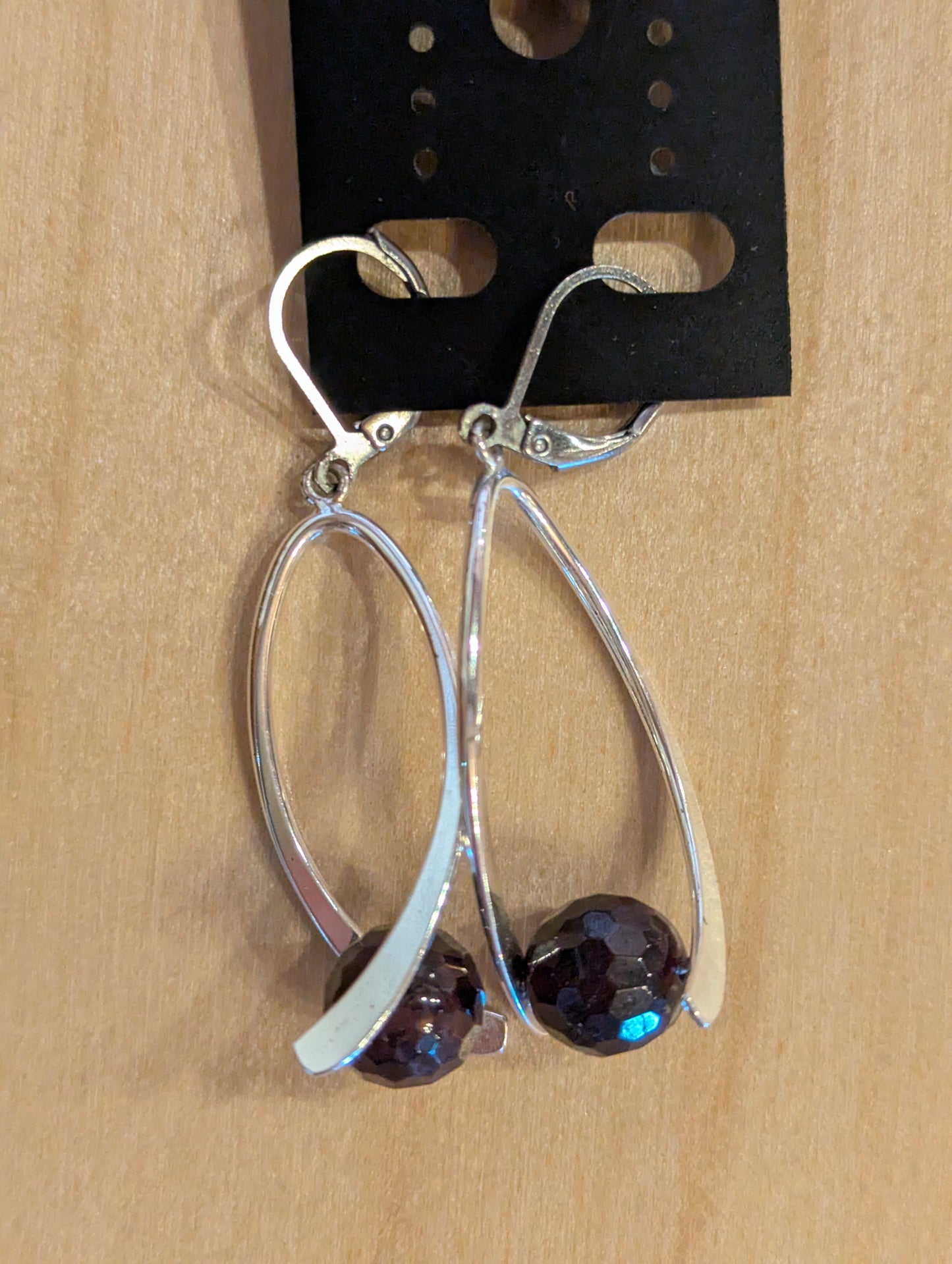 Earrings: Garnet and Silver