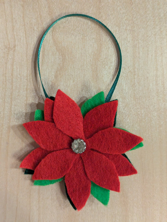 Ornament: Sparkly Poinsettia