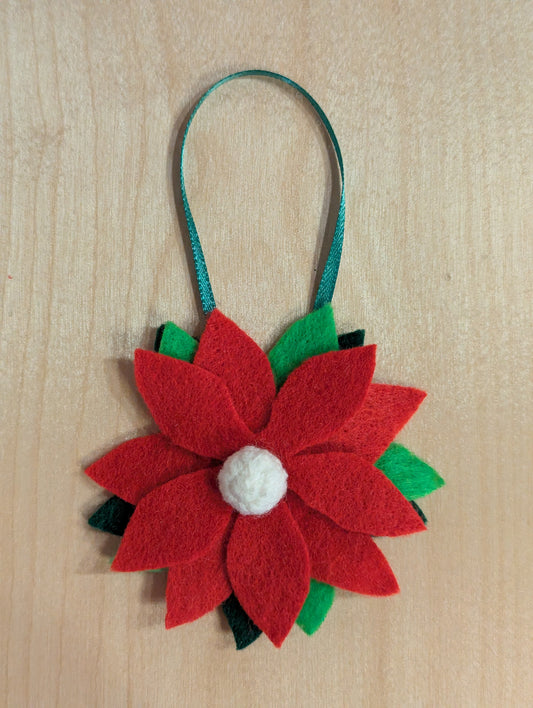 Ornament: Snowball Poinsettia