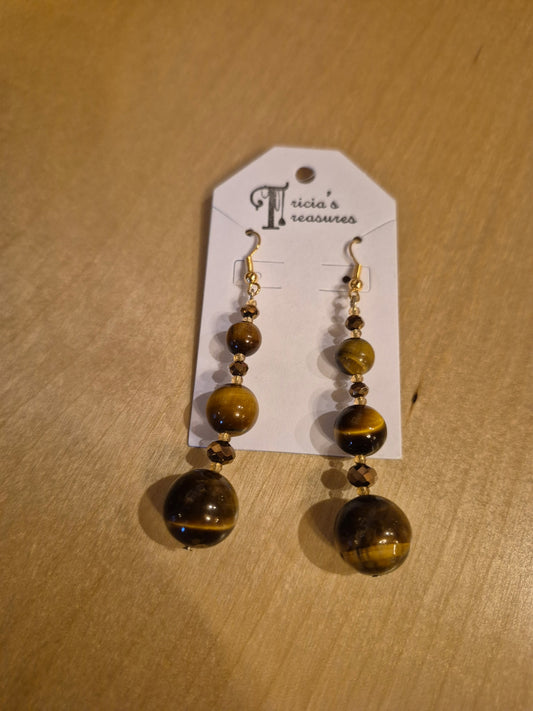 Earrings: Tiger's eye