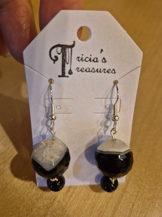 Earrings: Banded Agate