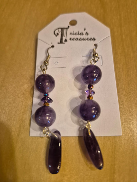 Earrings: Amethyst drops