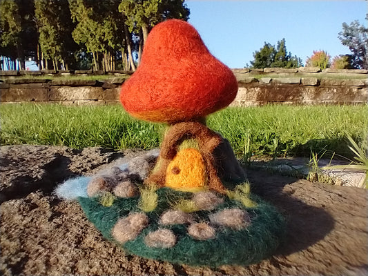 Butte Creek Woodland House Felted Sculpture