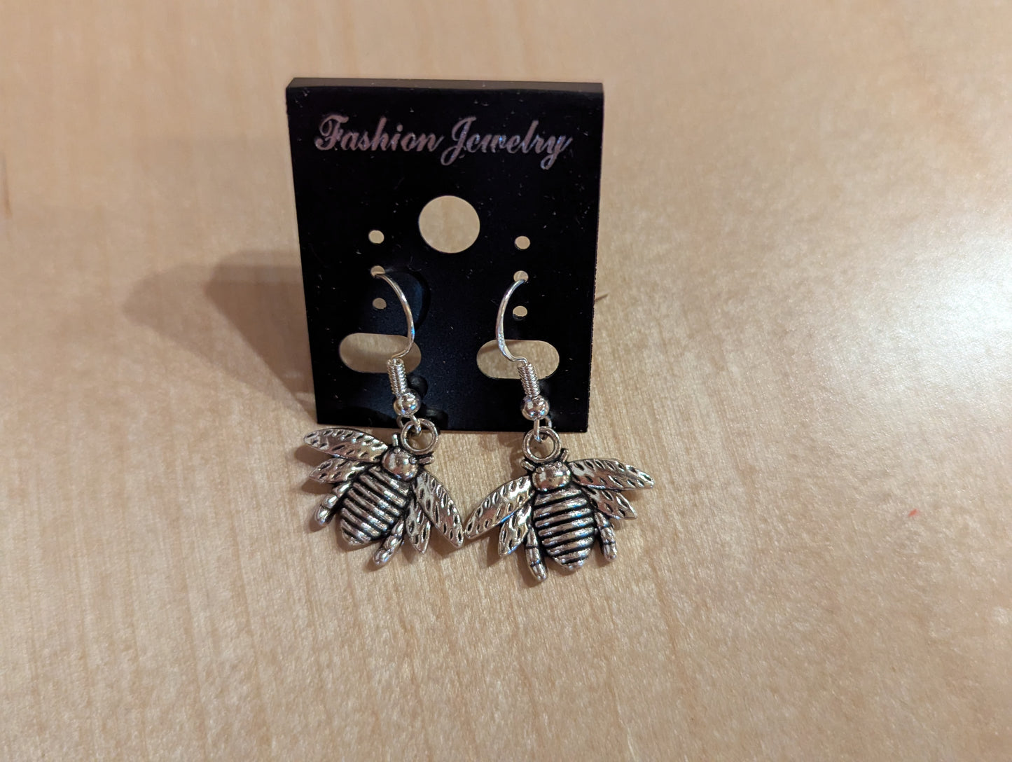 Handmade silver bumble bee earrings 