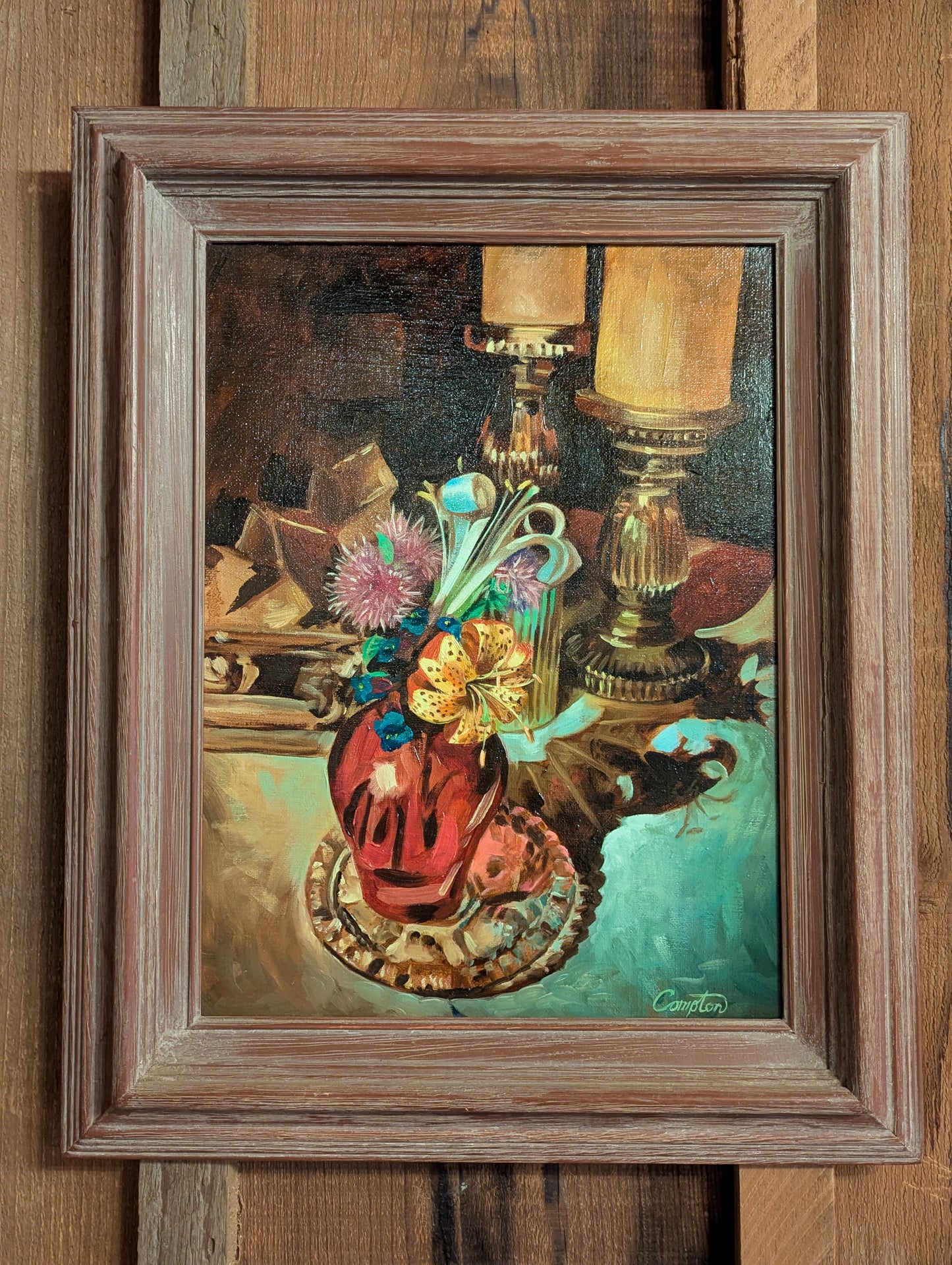 Hand painted local wild flowers captured in oil paint