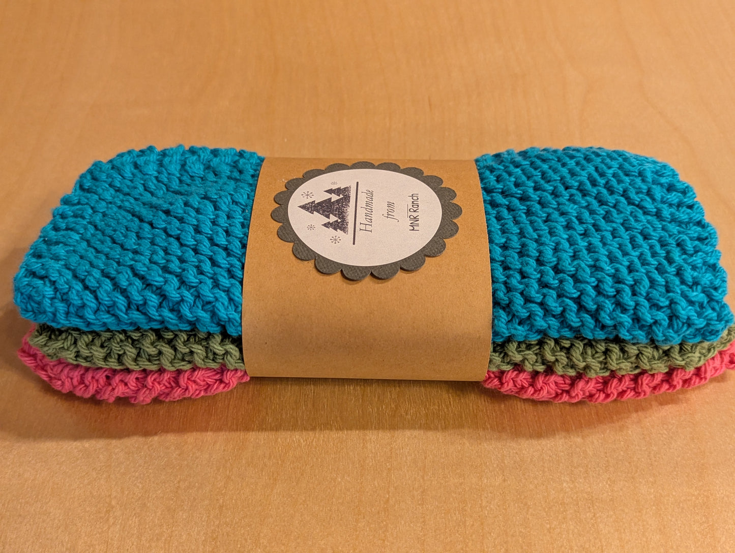 A set of 3 handmade towels made to be vibrant and pop