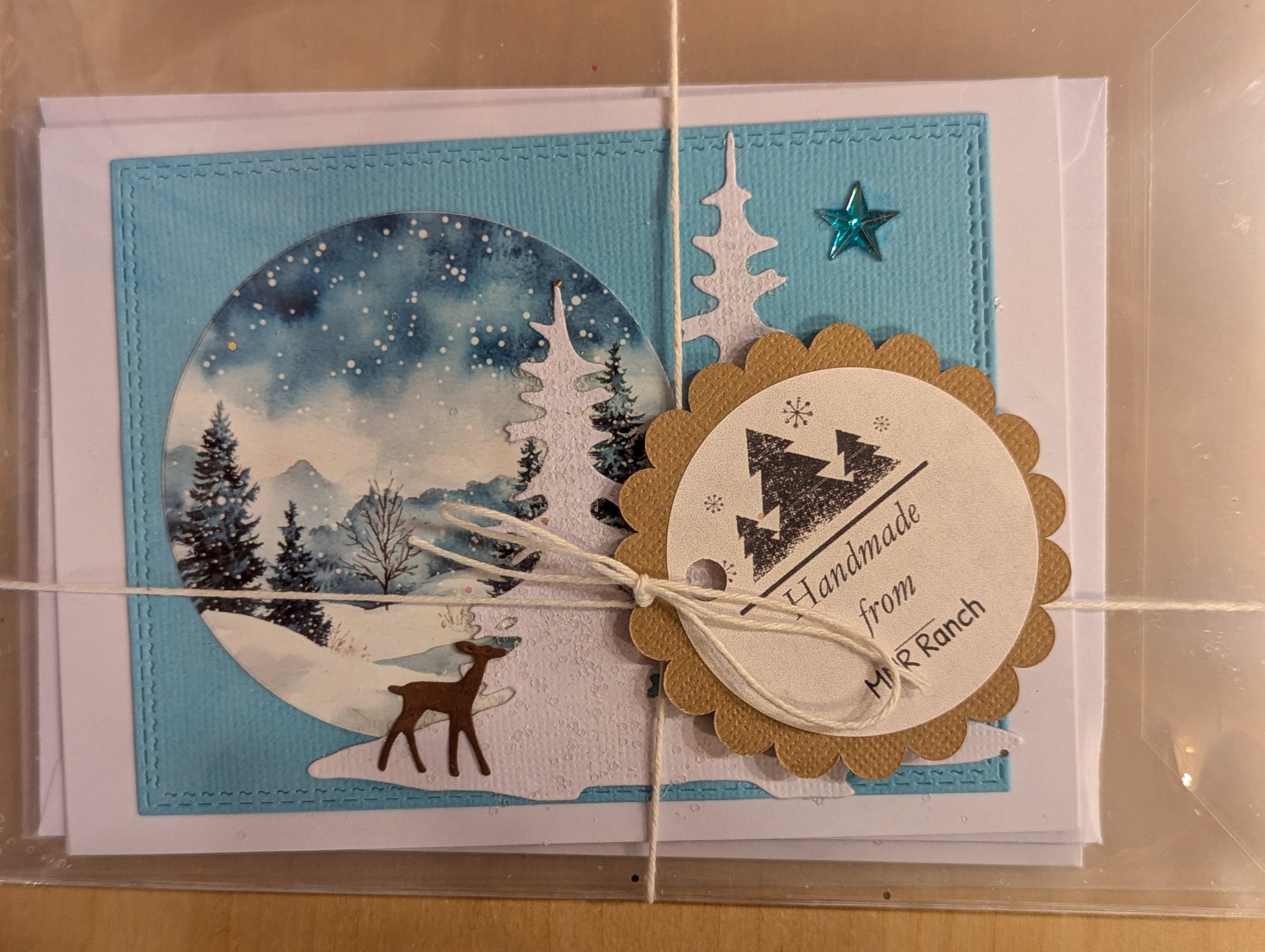 A set of 4 handmade holiday greeting cards