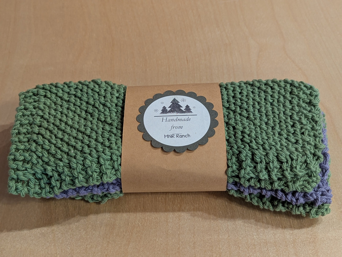 These lavender and sage green towels help bring the outside inside