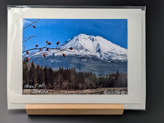 Greeting card with a photo of Mt. Shasta