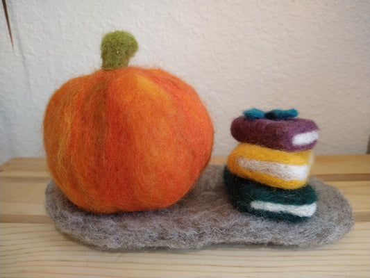 Autumn's Best Felted Pumpkin Sculpture