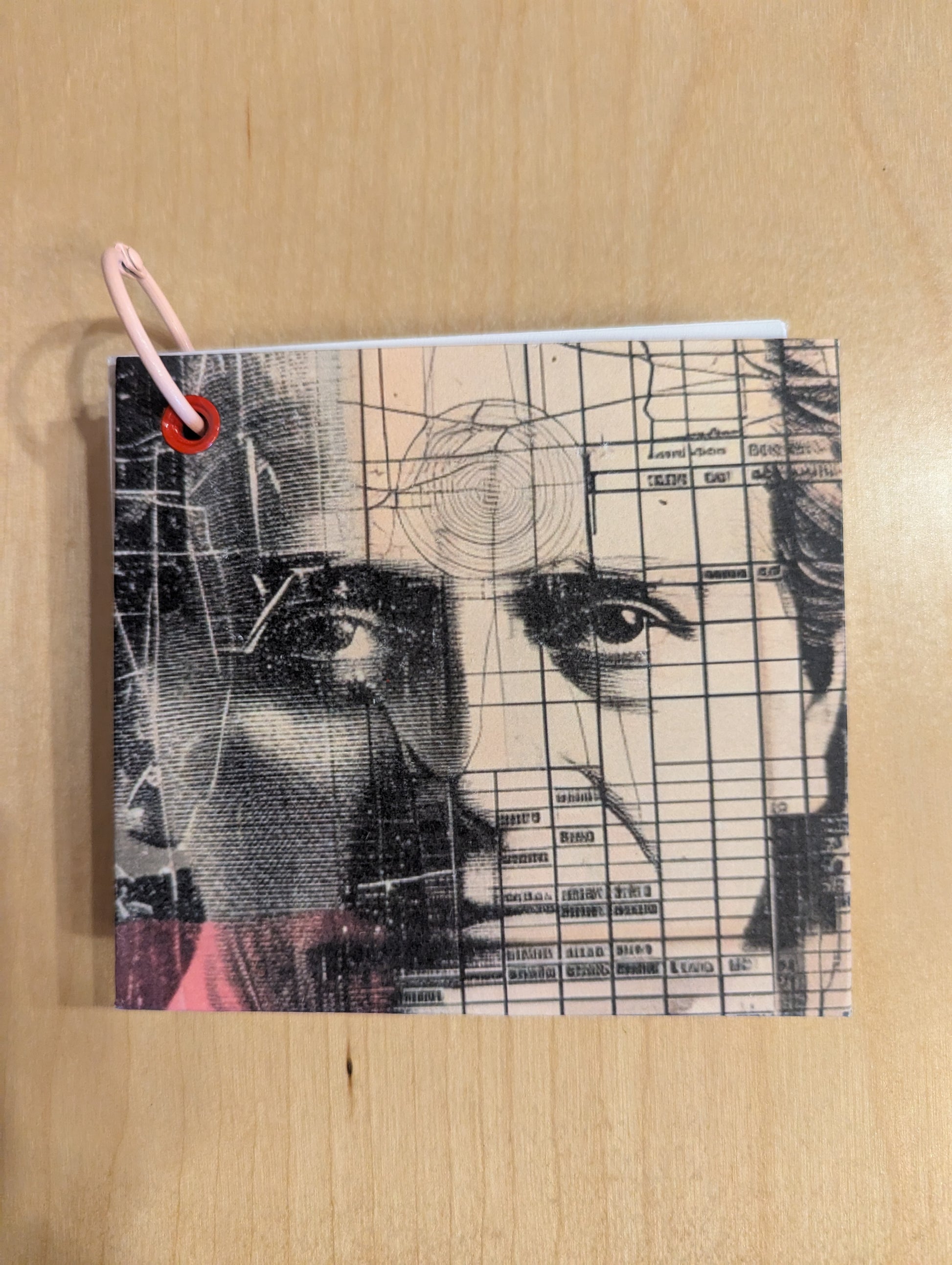 Hand made notebook. The ring clip makes it simple to hang this handy notepad anywhere