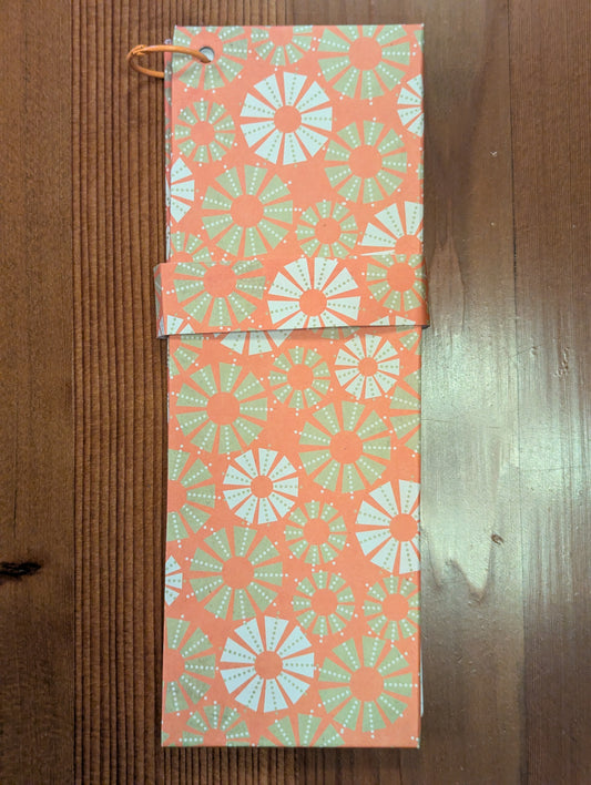Notepad: Retro Orange Flowers
