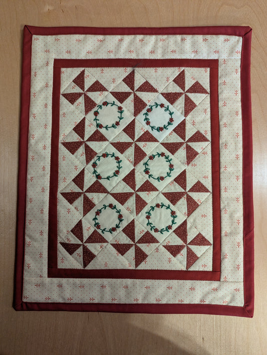 Quilted Wall Hanging: Pinwheels and Wreaths