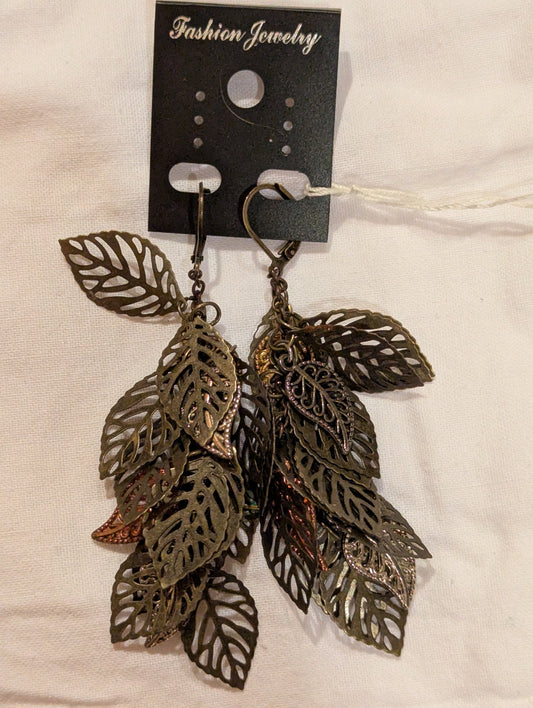 Earrings: Cascading leaves