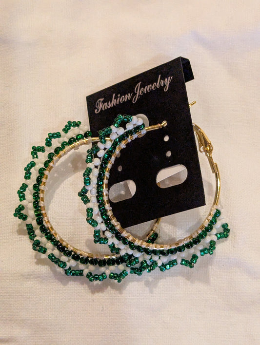 Earrings: Beaded hoops