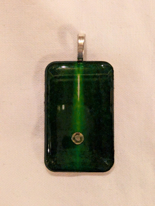 Pendant: Green Mandala with vertical stripe RJ 015