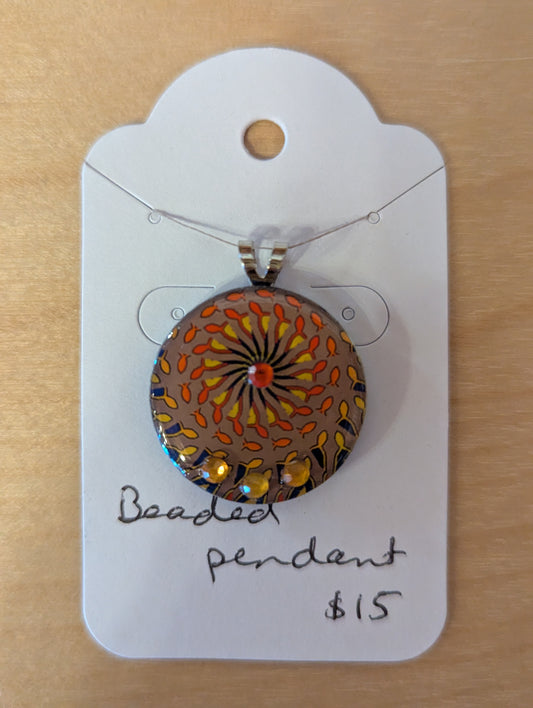 Pendant: Golden Autumn Fish Mandala RJ-026