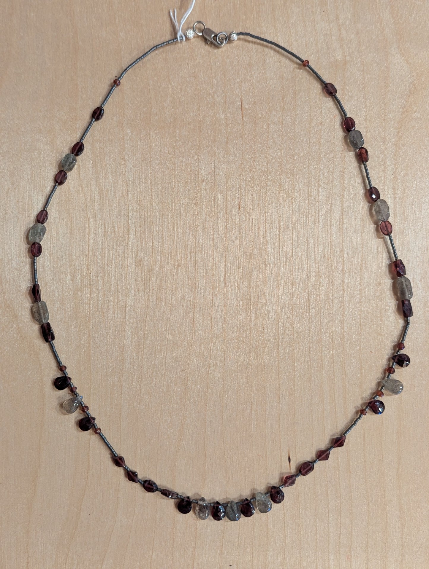 Necklace: delicate garnet delight