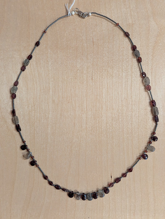 Necklace: delicate garnet delight