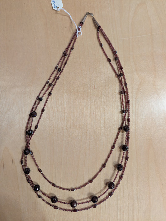 Necklace: 3 strand Garnet
