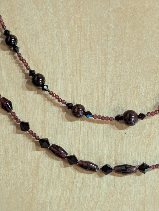Necklace: 2 strand Garnet