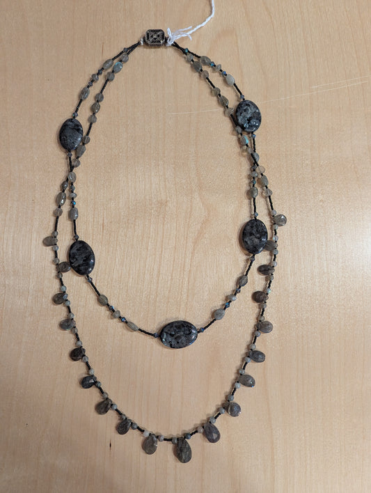 Necklace: Labradorite and Crystal set