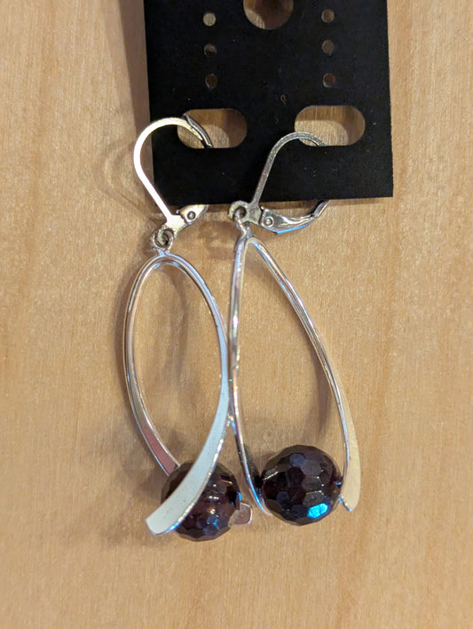 Earrings: Garnet and Silver