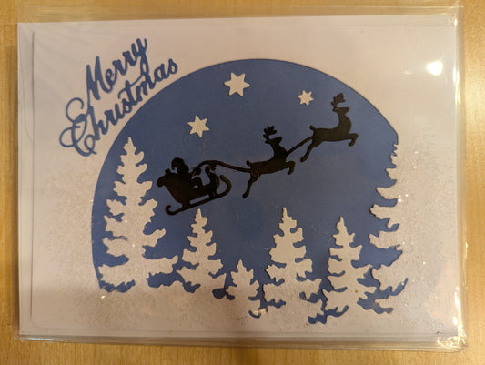 Greeting cards: Snowy silhouette, set of 4