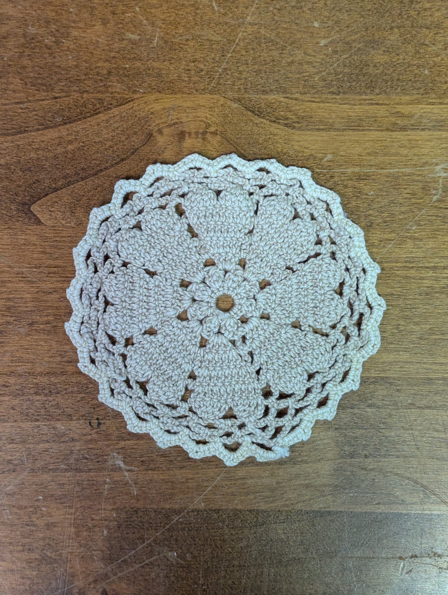 two tone crochet coaster